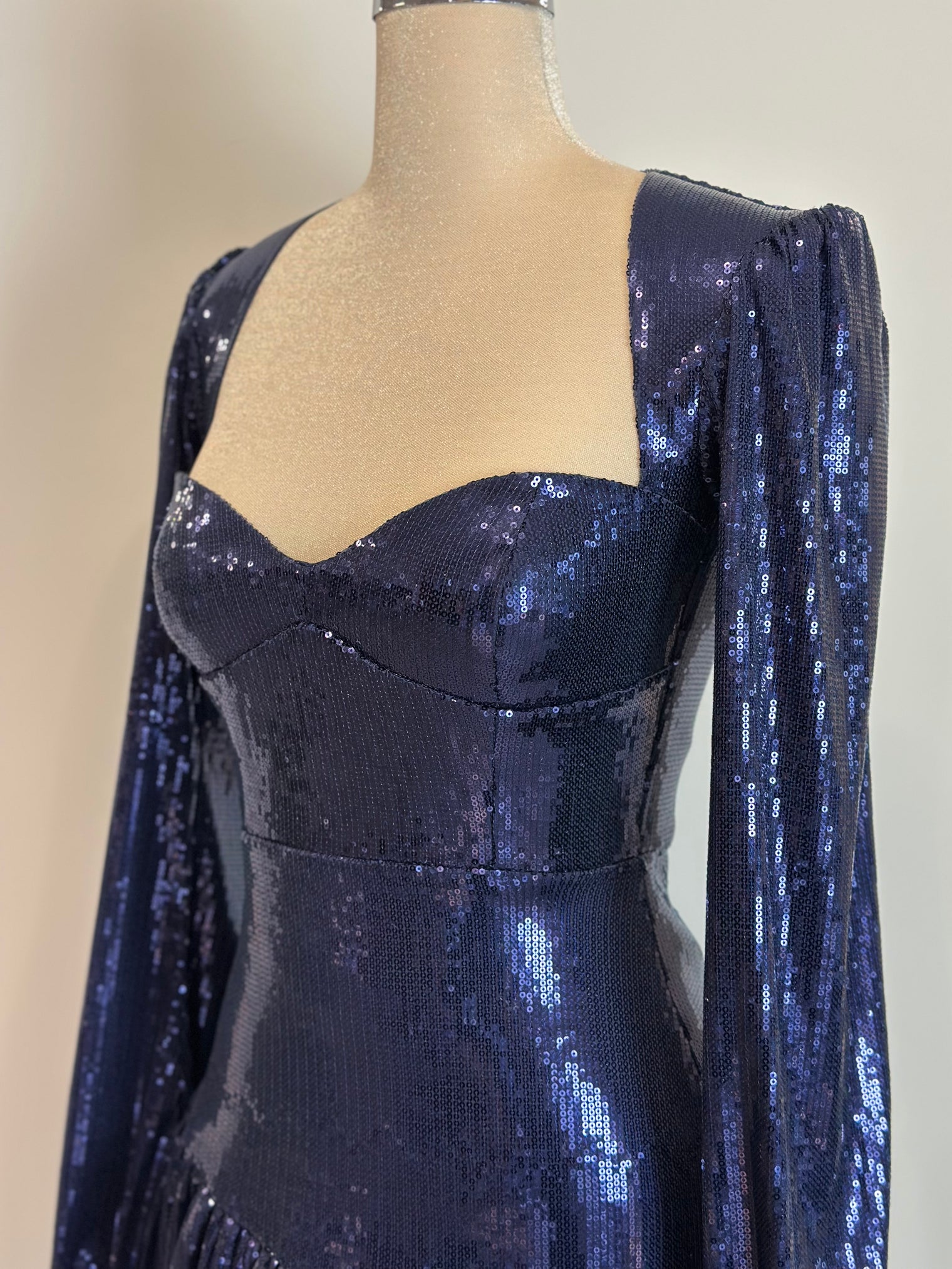 Sequin Mini Dress in Midnight Blue