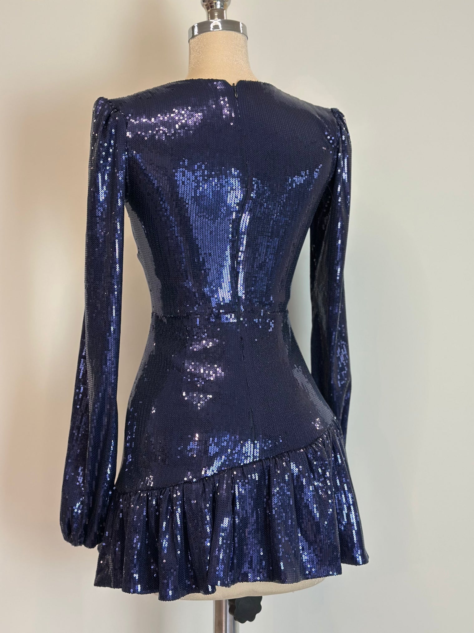 Sequin Mini Dress in Midnight Blue