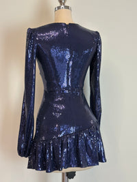 Sequin Mini Dress in Midnight Blue